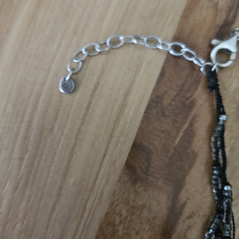 Silpada .925 Sterling Silver Glass bead five strand necklace with pendant - Picture 5 of 7
